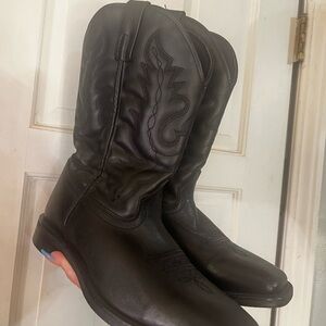 Black Leather Cowboy Boots